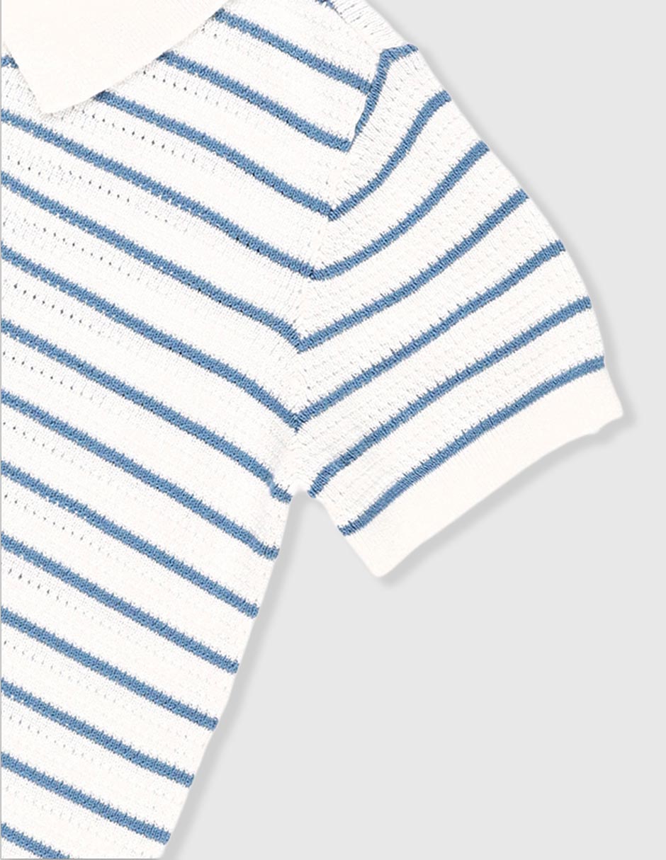 Playera tipo polo de algodón para bebé niño 4