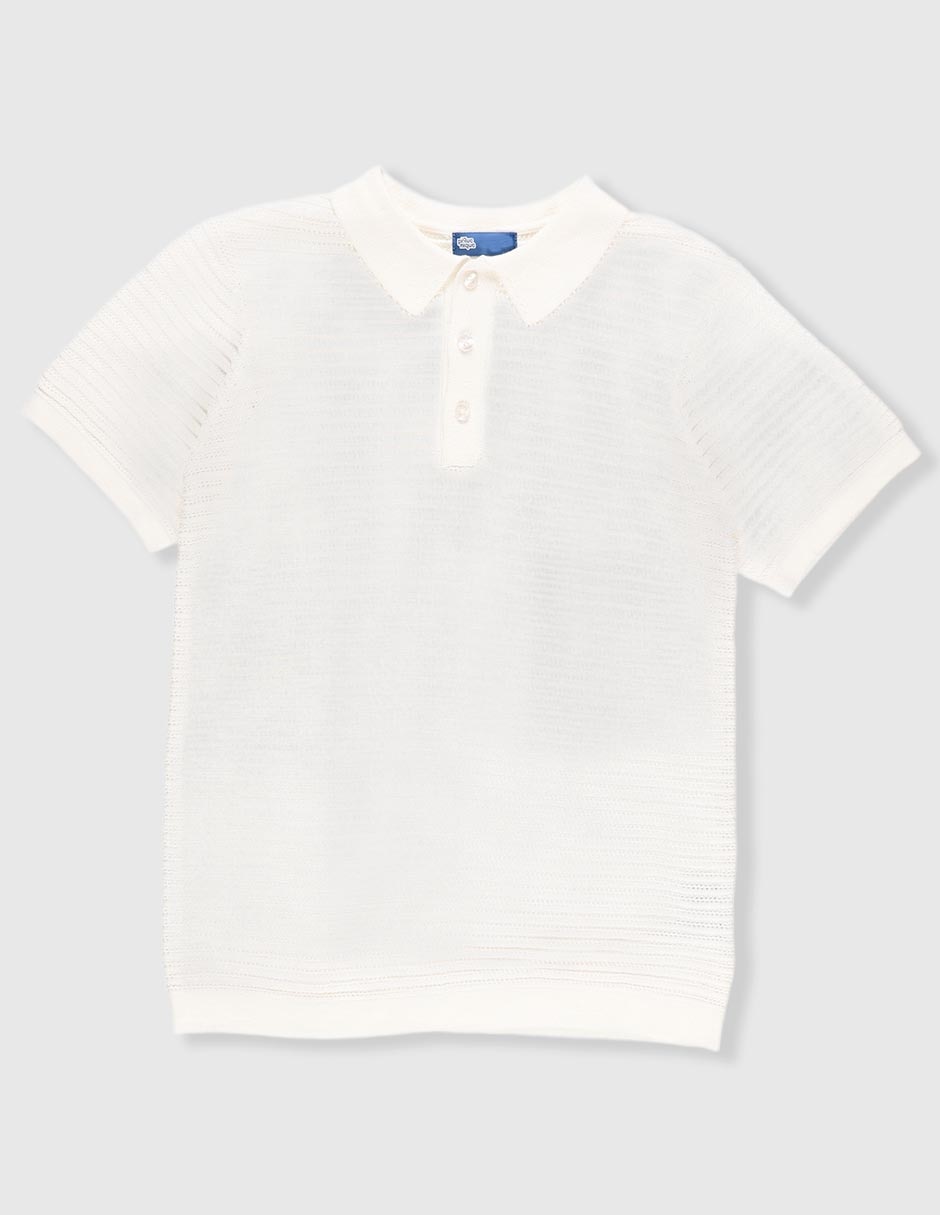 Playera tipo polo de algodón para bebé niño Playera tipo polo de algodón para bebé niño