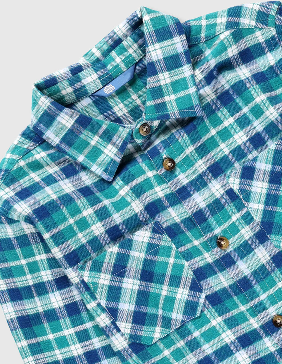 Camisa casual de algodón manga larga para niño
