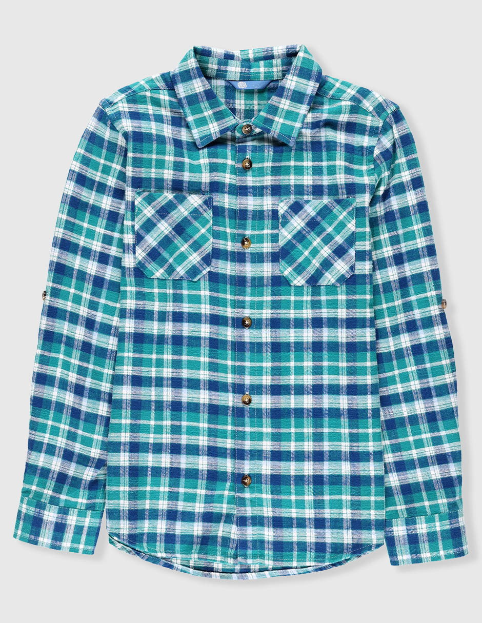 Camisa casual de algodón manga larga para niño Camisa casual de algodón manga larga para niño