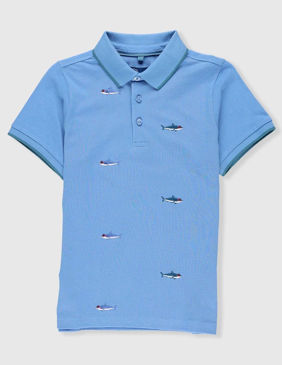 Playera tipo polo de algodón para bebé niño