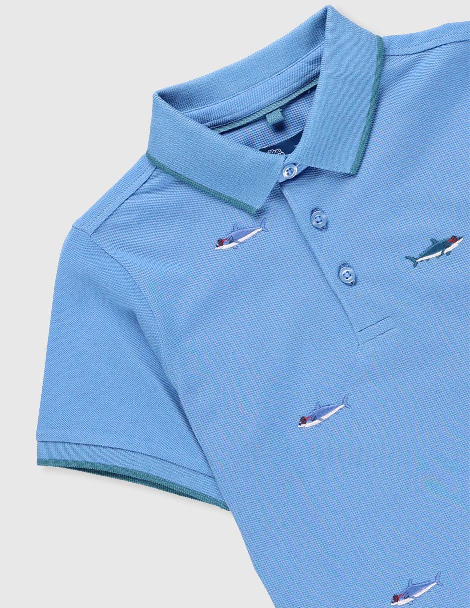Playera tipo polo de algodón para bebé niño 3