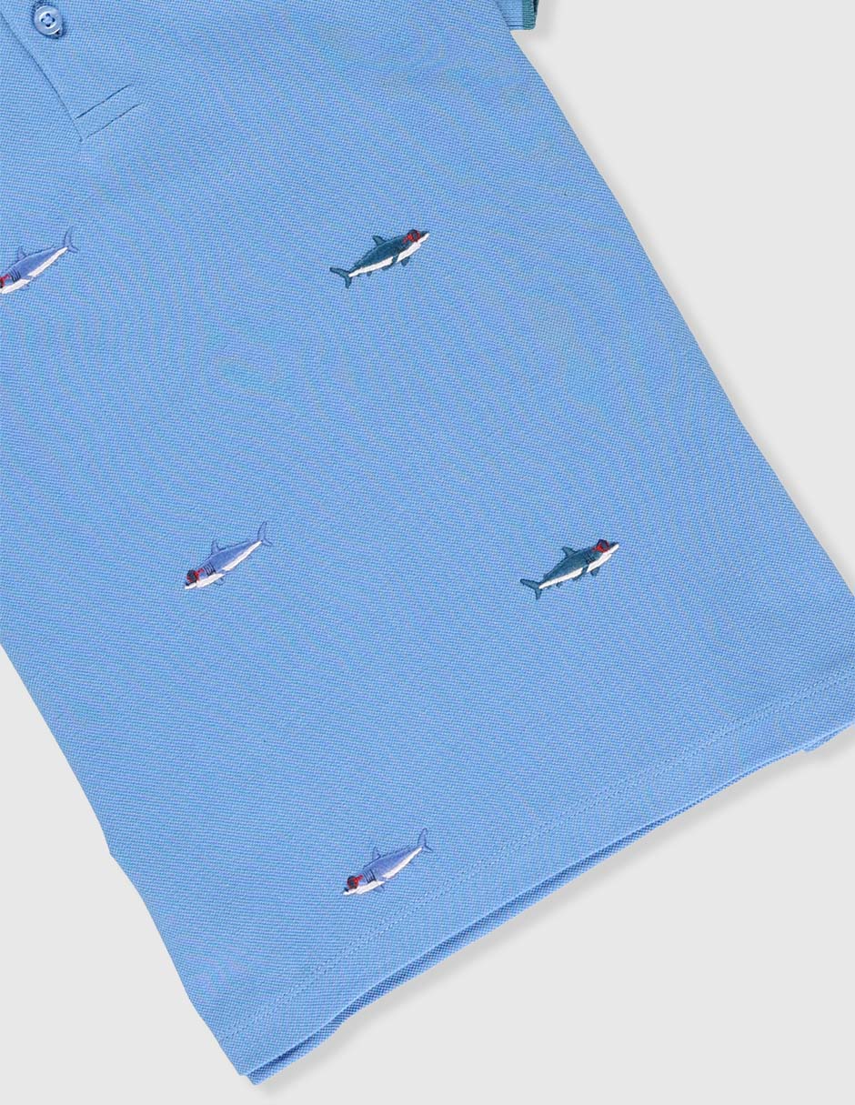 Playera tipo polo de algodón para bebé niño 4