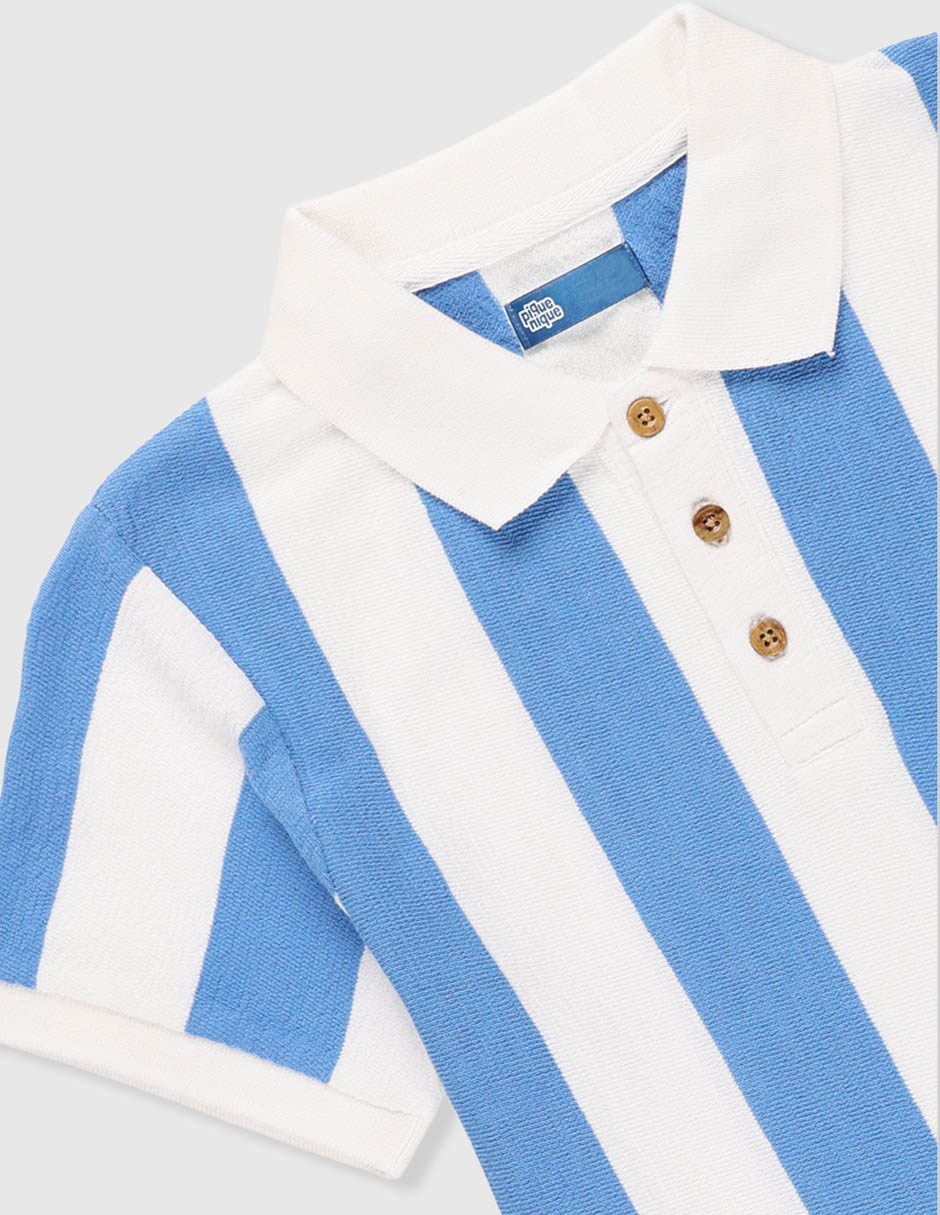 Playera tipo polo de algodón para bebé niño 3