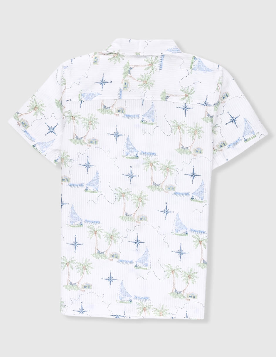 Camisa casual Piquenique de algodón manga corta para niño