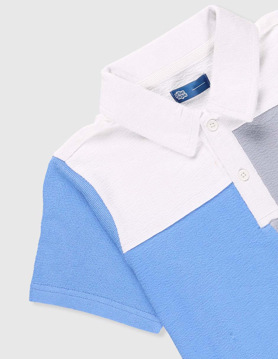 Playera tipo polo Piquenique de algodón para niño