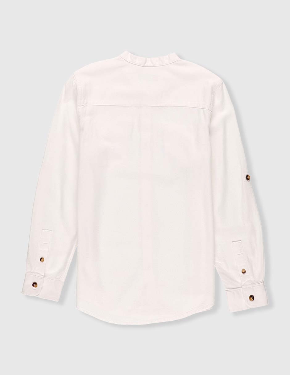 Camisa casual de algodón manga larga para niño 4