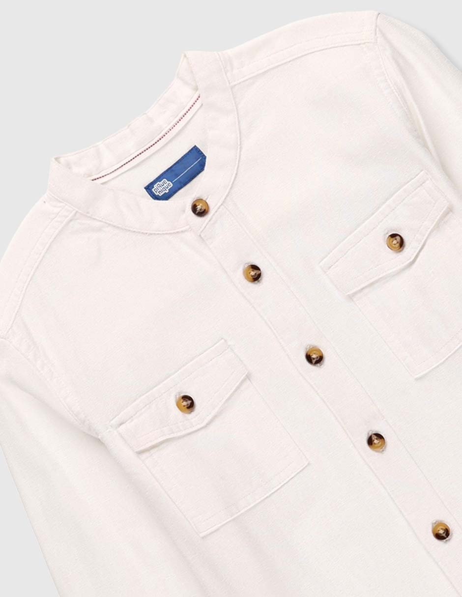 Camisa casual de algodón manga larga para niño 3