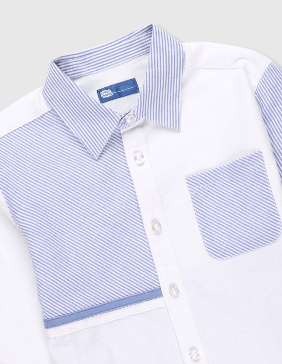 Camisa casual Piquenique de algodón manga larga para niño