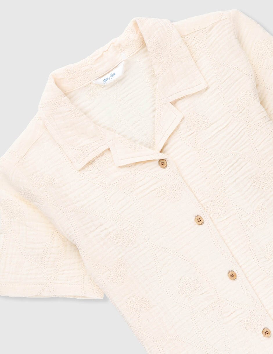 Guayabera manga corta Now & Then para niño