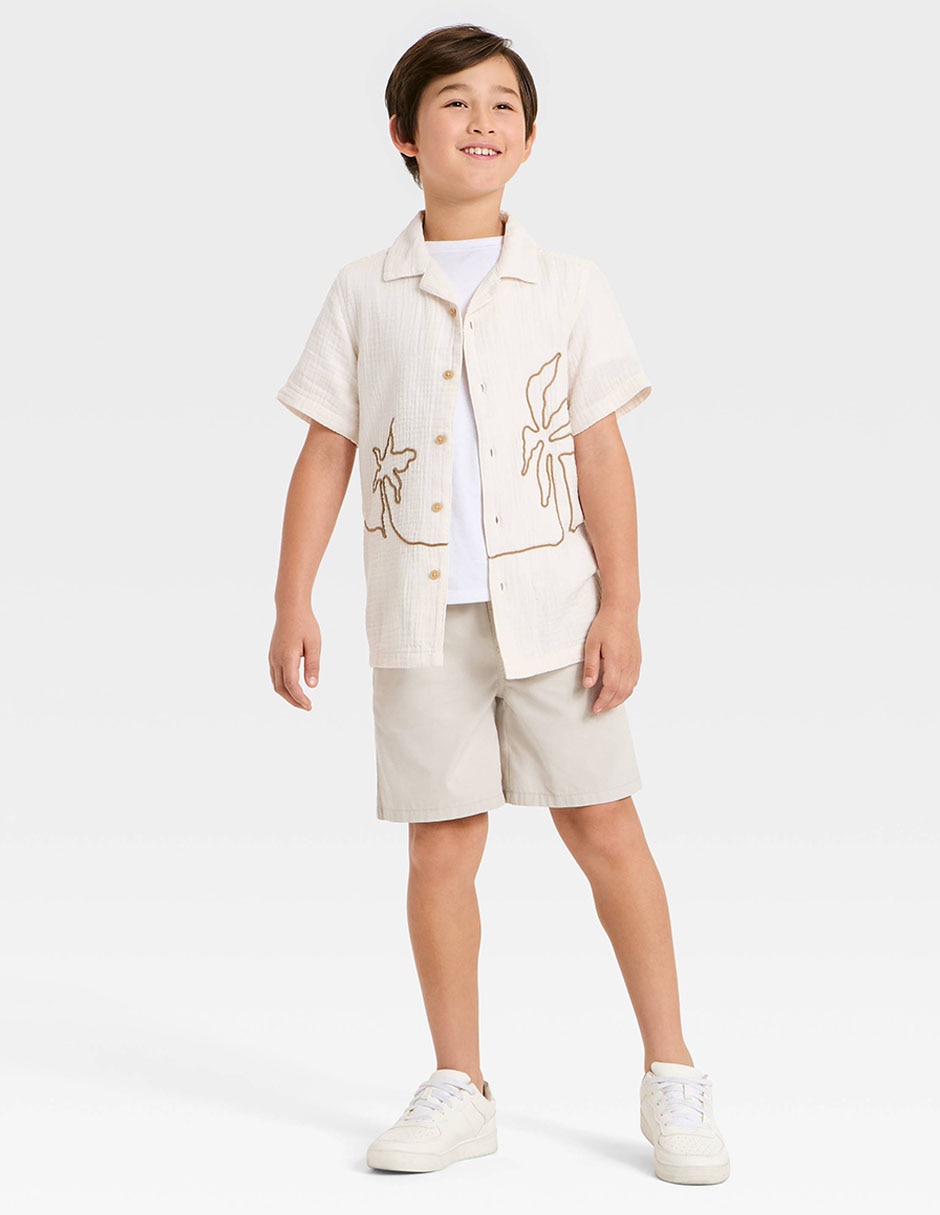 Camisa casual de algodón manga corta para niño 2