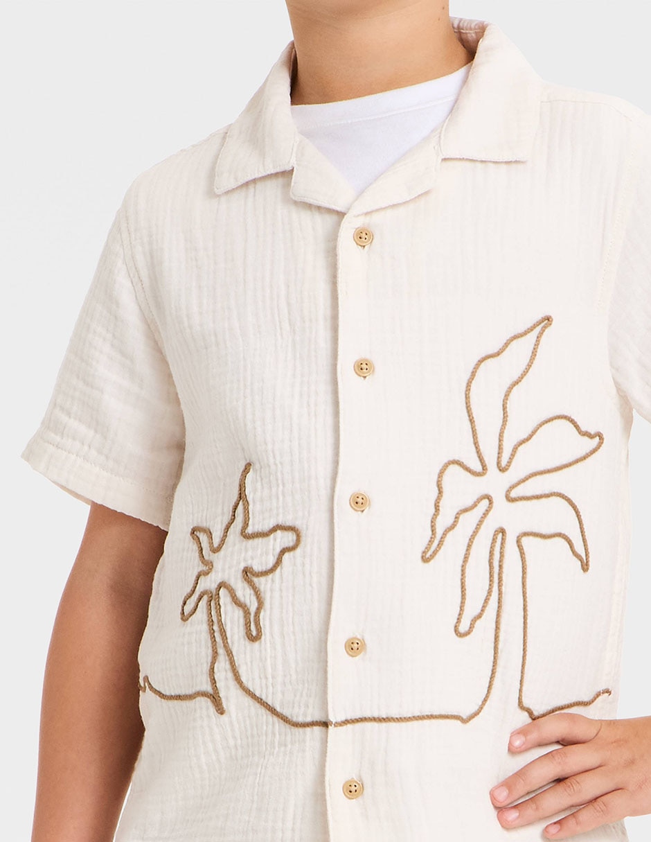 Camisa casual de algodón manga corta para niño 3