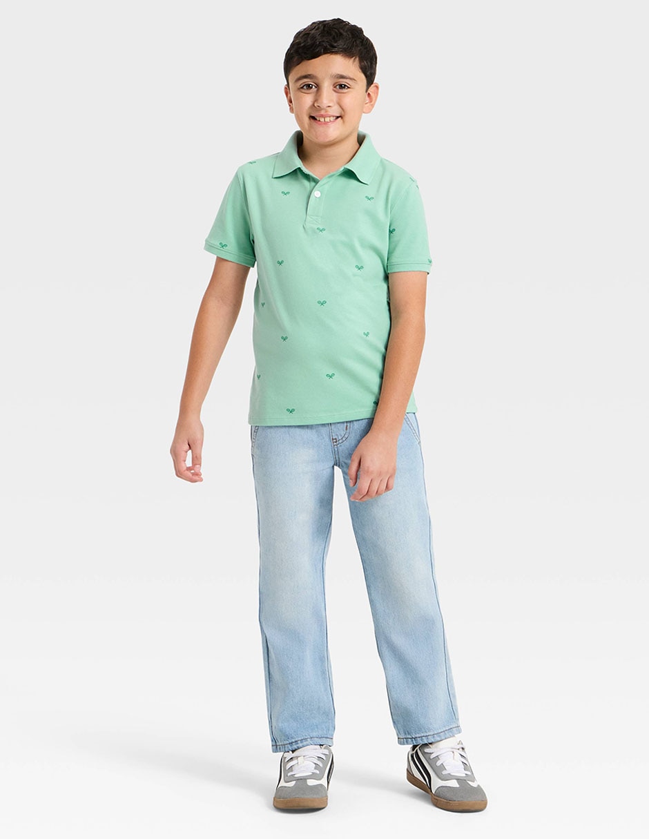 Playera tipo polo Cat & Jack de algodón para niño