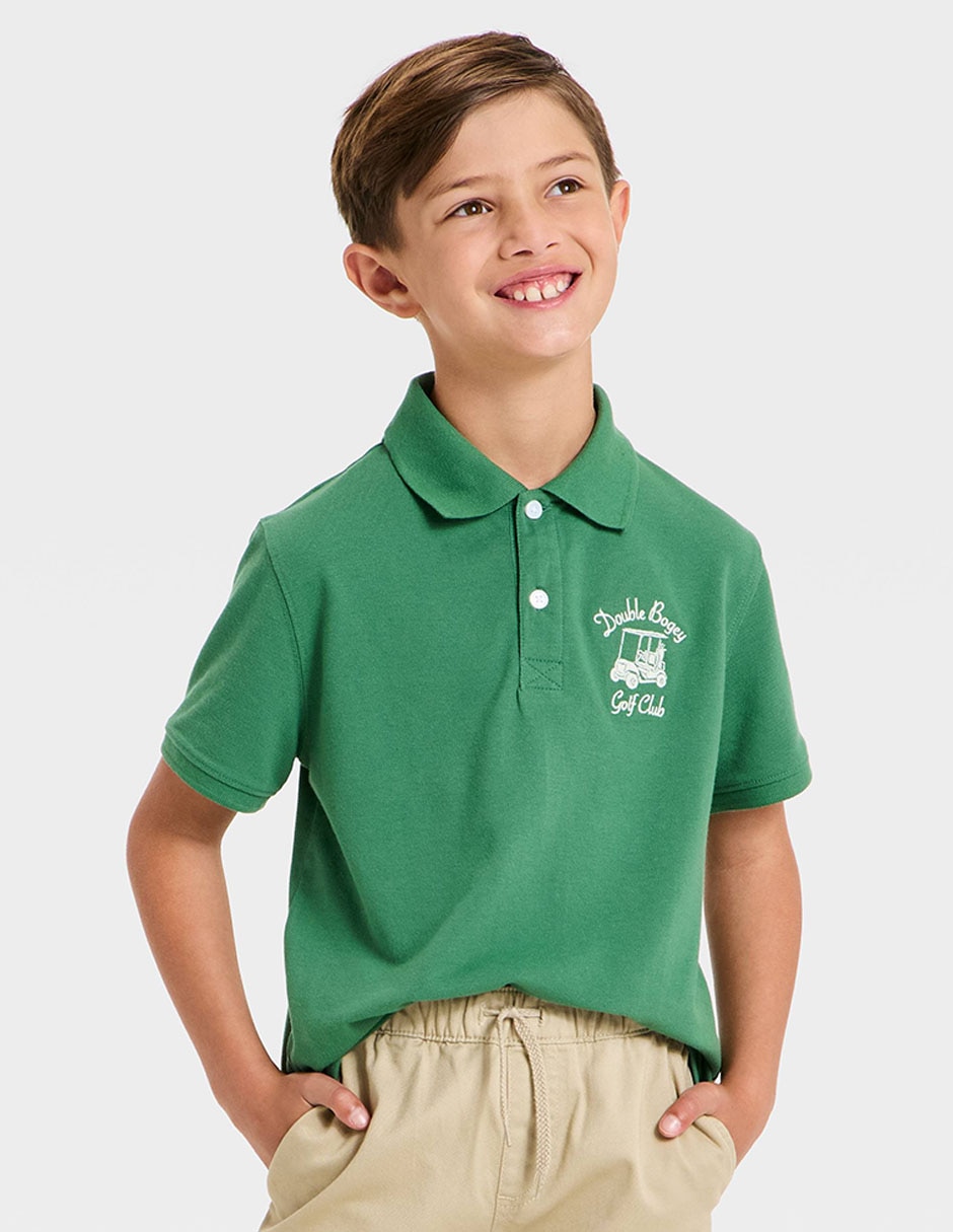 Playera tipo polo de algodón para niño Playera tipo polo de algodón para niño