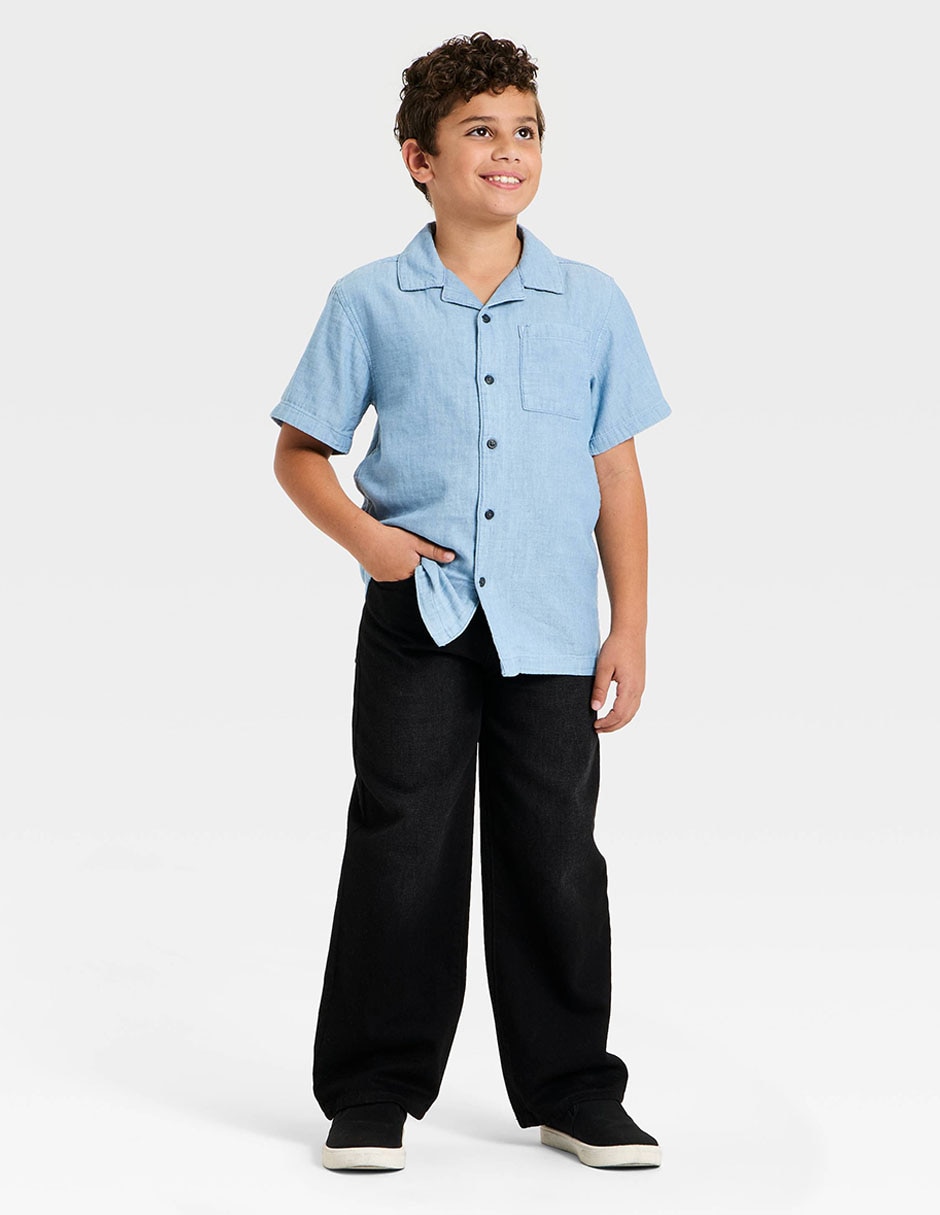 Camisa casual de algodón manga corta para niño 2