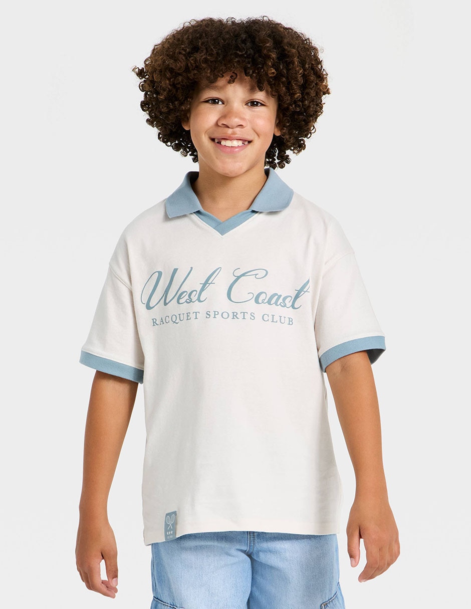 Playera tipo polo de jersey para niño Playera tipo polo de jersey para niño