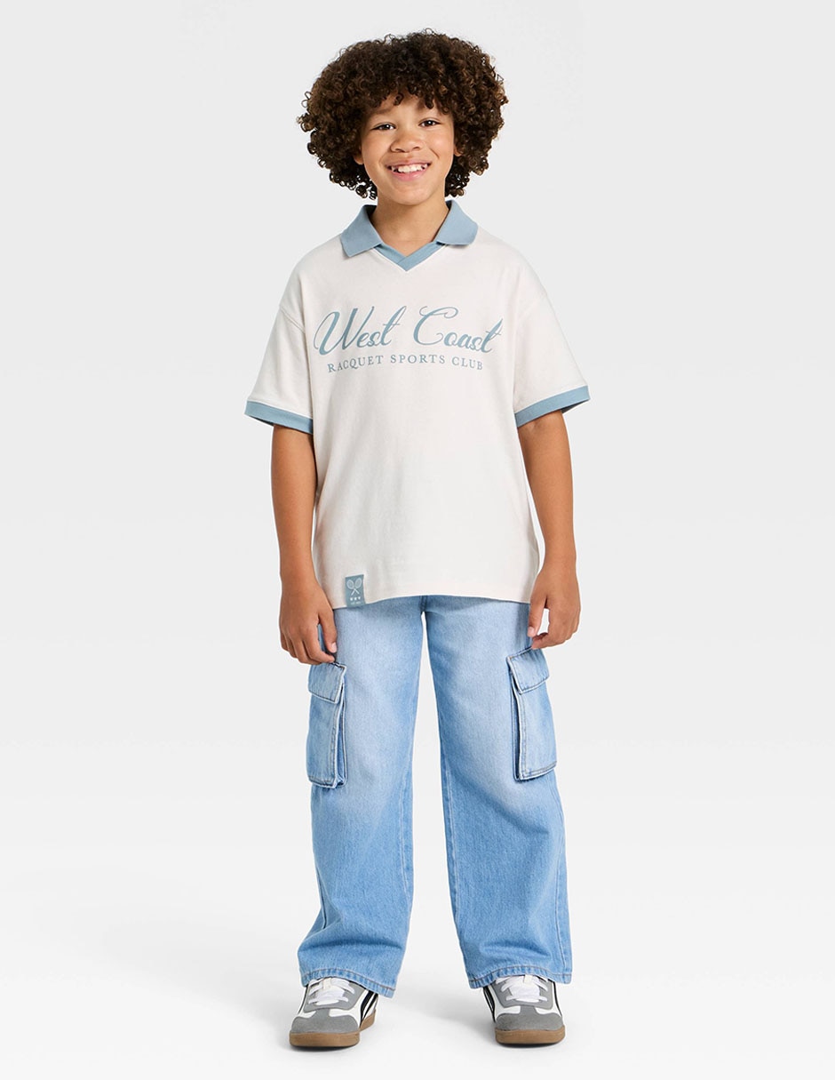 Playera tipo polo de jersey para niño 3