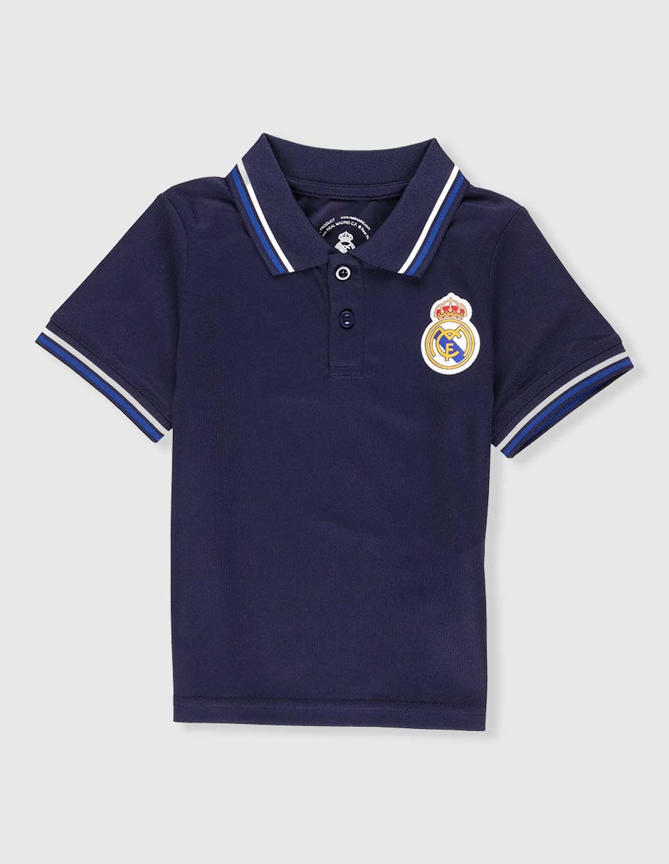 Playera tipo polo Real Madrid de algodón para niño