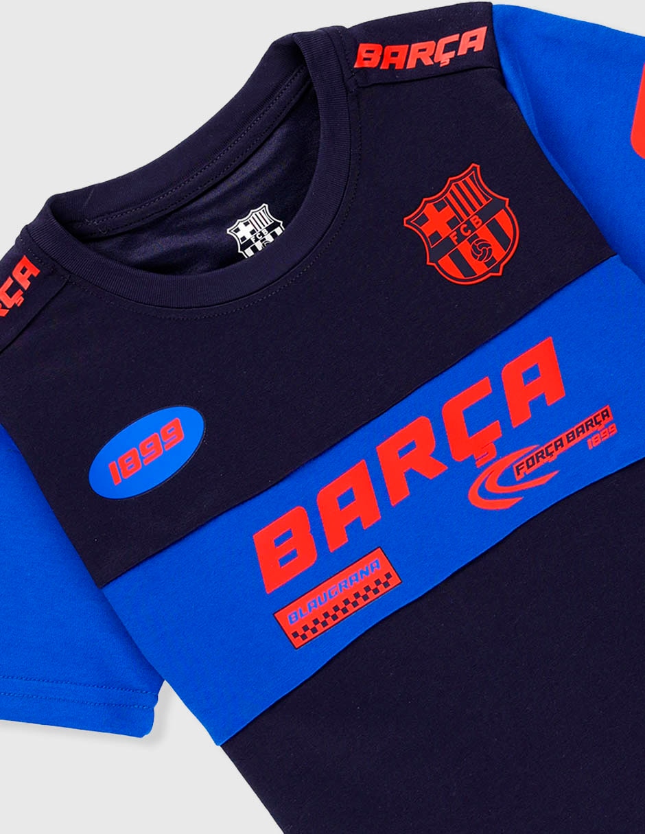 Playera Fc Barcelona manga corta para niño