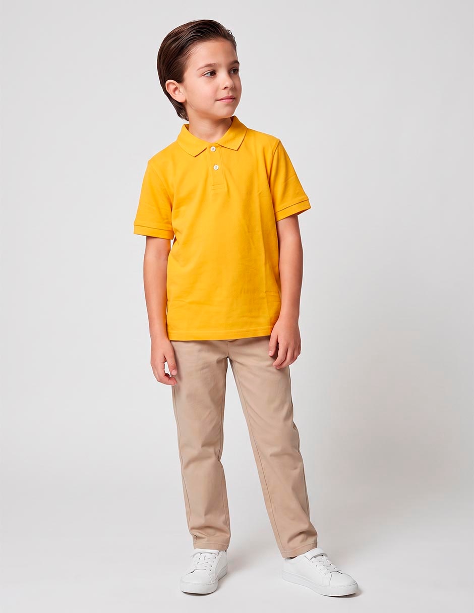 Playera tipo polo de algodón para niño Playera tipo polo de algodón para niño