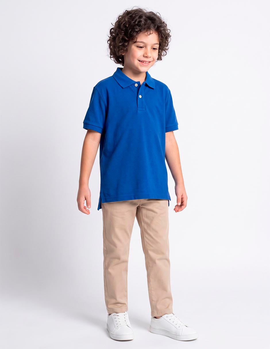 Playera tipo polo de algodón para niño 1