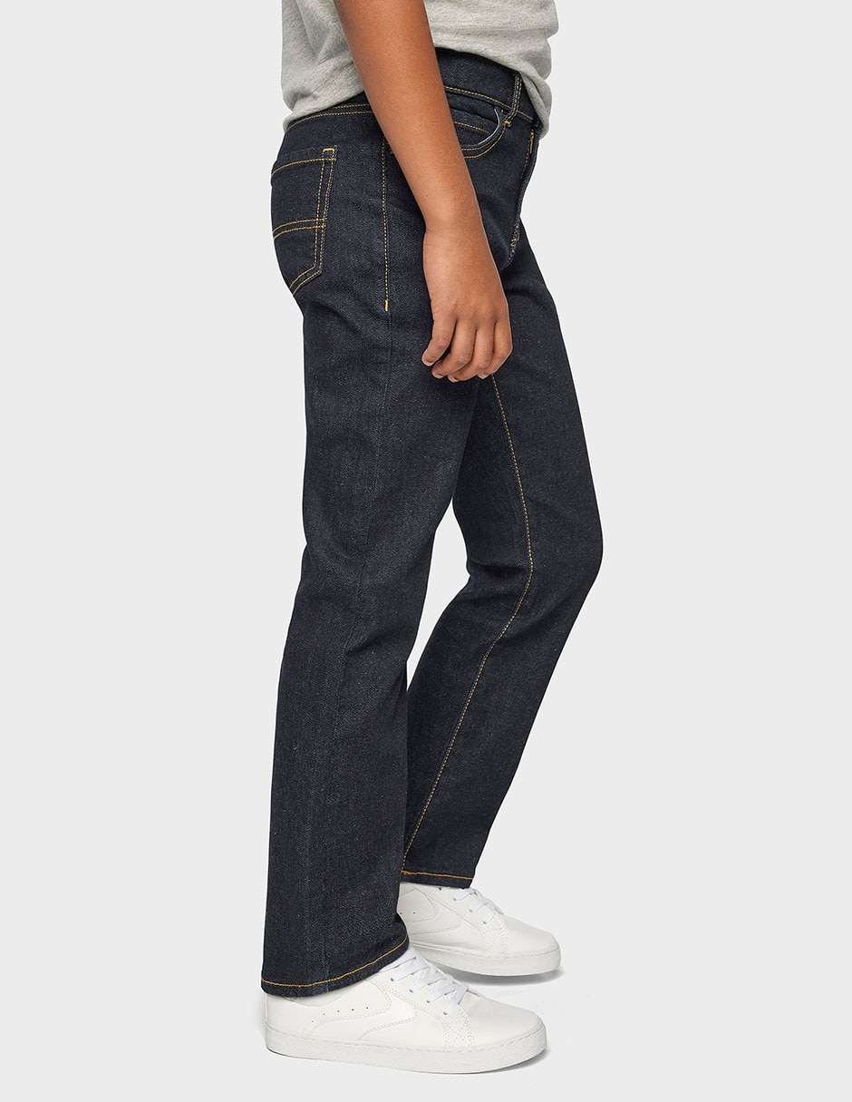 Jeans straight lavado obscuro para niño 2