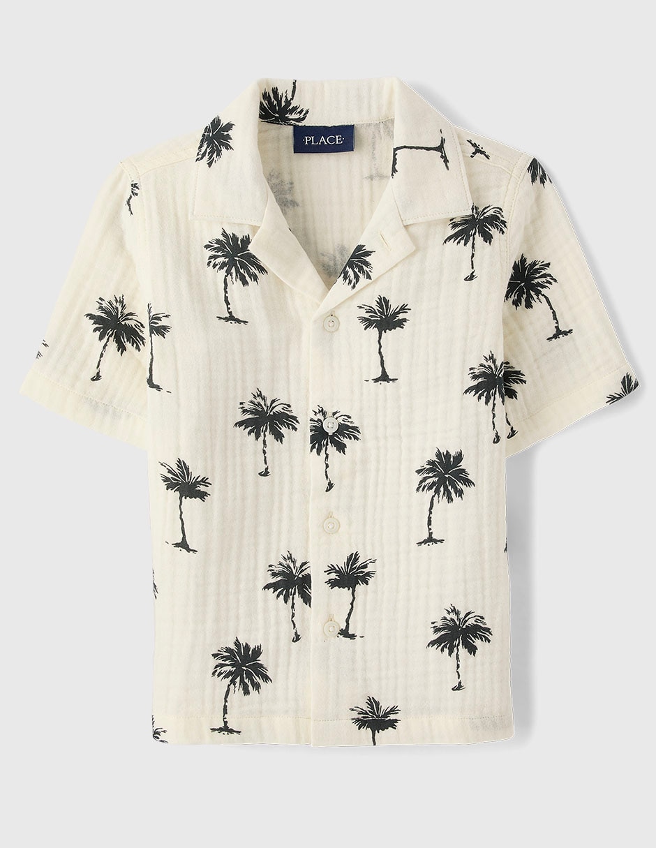 Camisa de algodón manga corta para niño