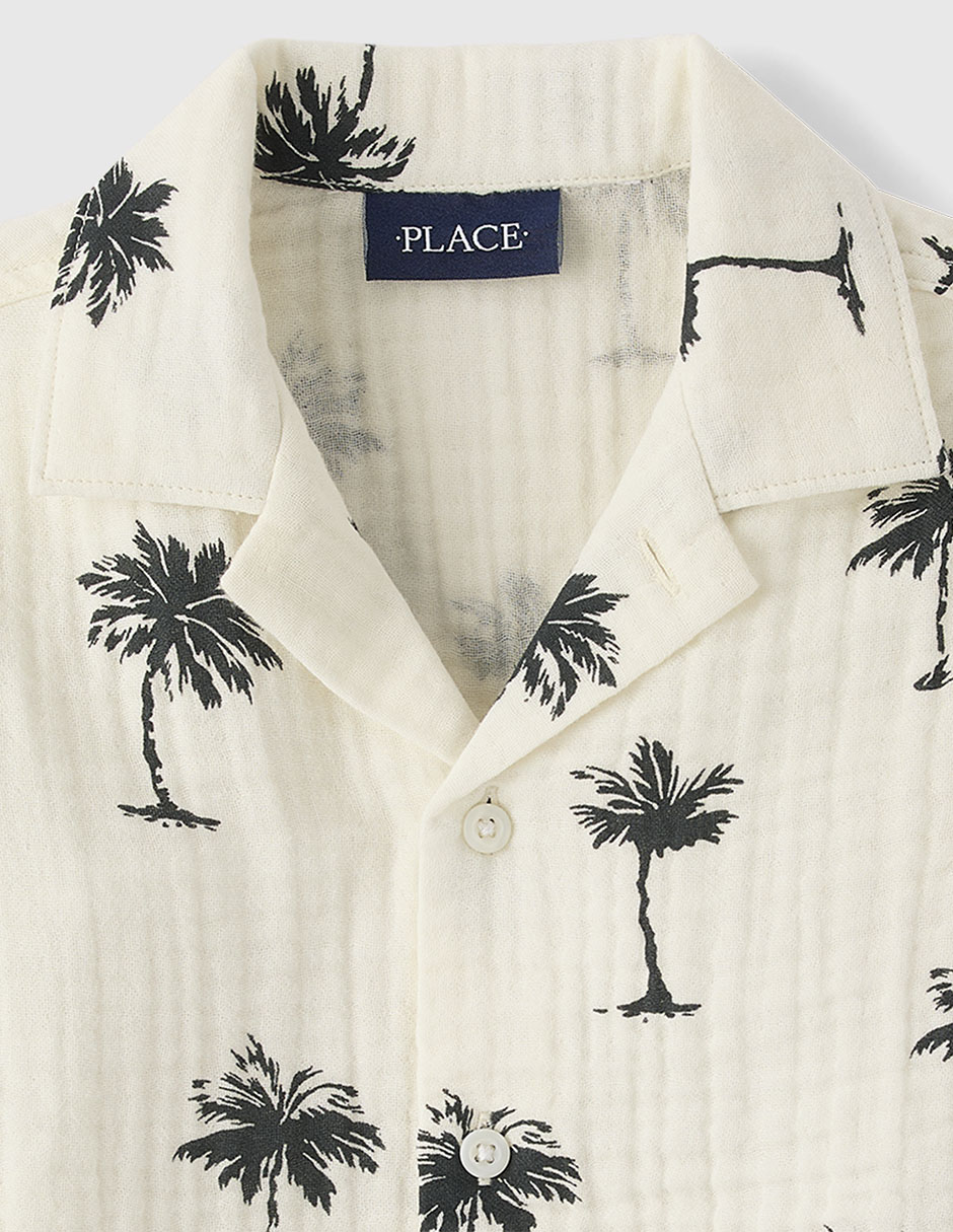 Camisa casual de algodón manga corta para niño