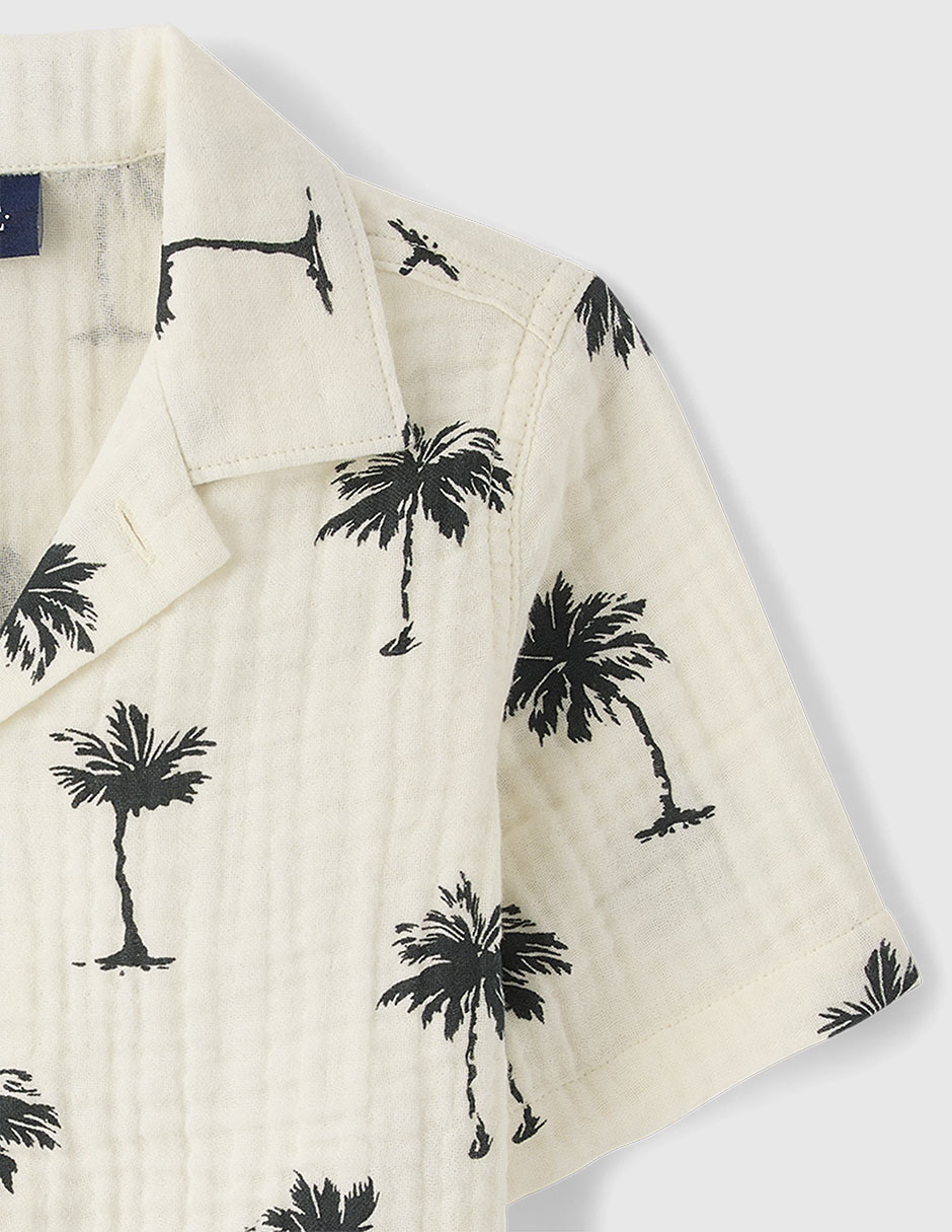 Camisa casual de algodón manga corta para niño