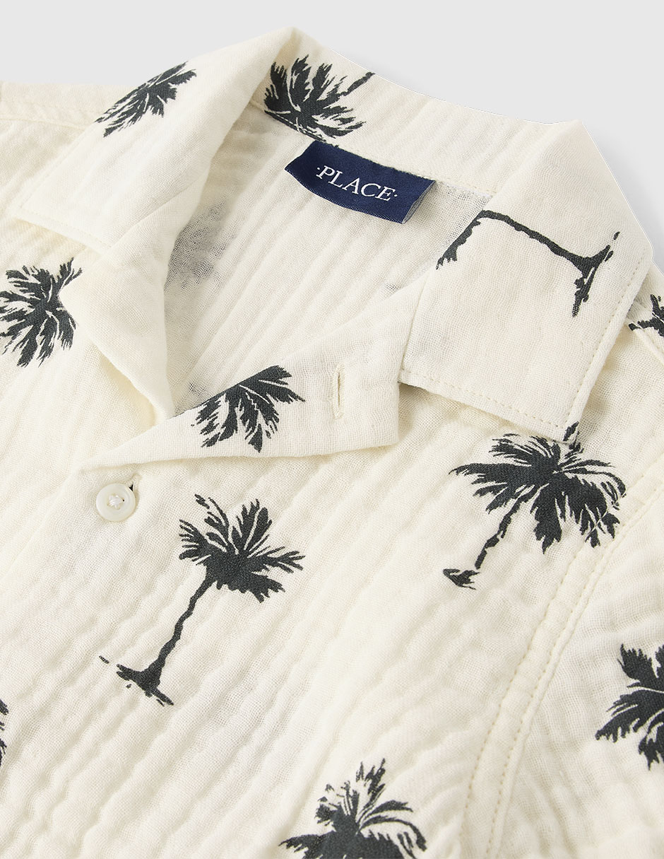 Camisa casual de algodón manga corta para niño