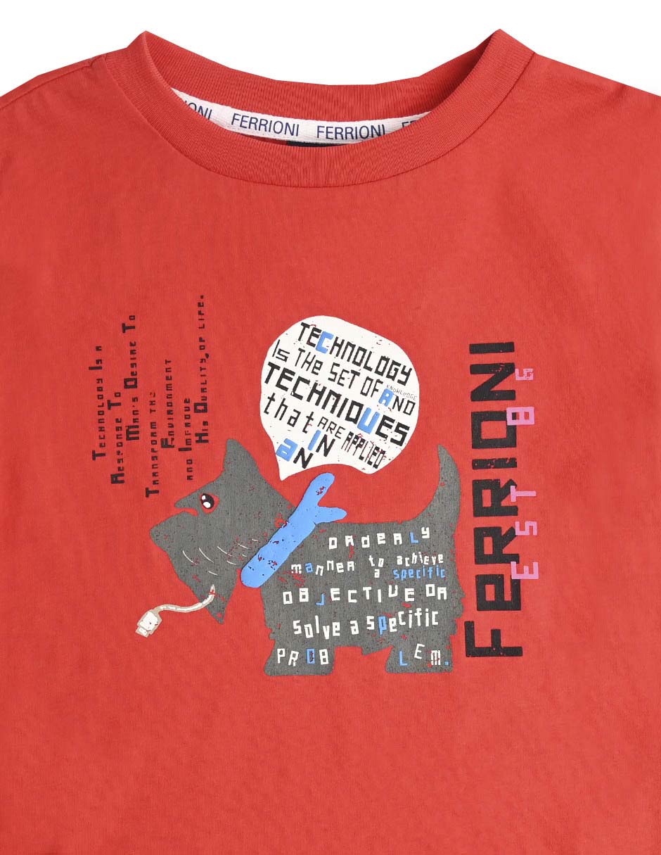 Playera Ferrioni Bong manga regular para niño