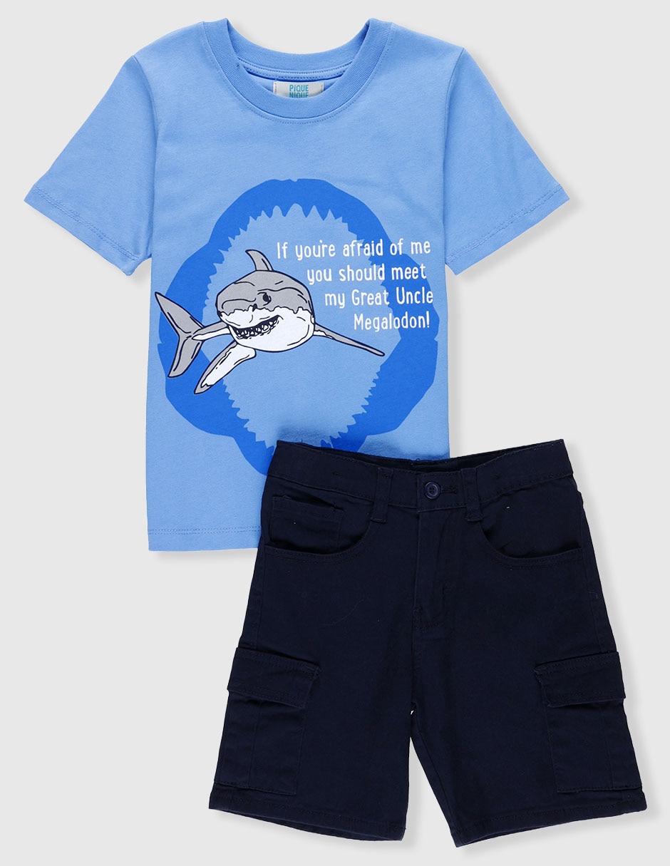 Conjunto casual Piquenique de algodón para niño