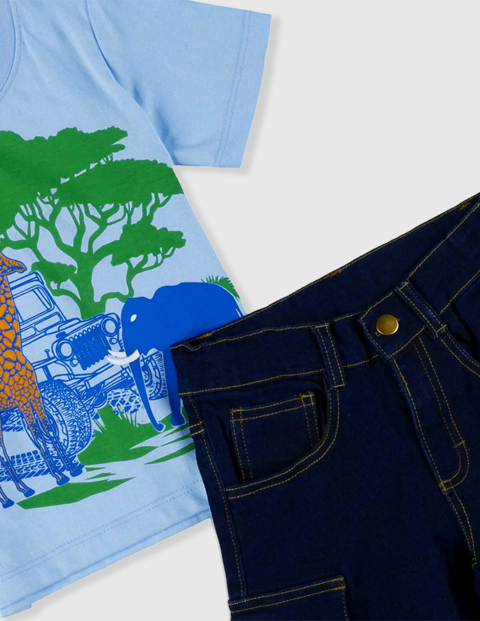 Conjunto casual primavera verano "de" chifón "para" niño 2 piezas 3