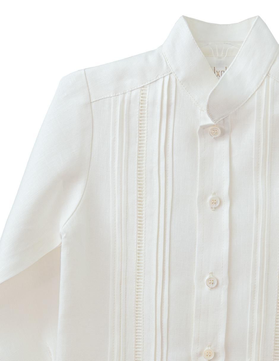 Guayabera manga larga ixchel para niño