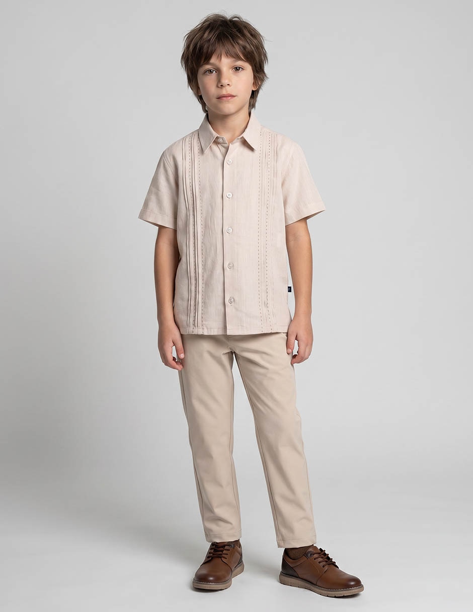 Guayabera manga corta para niño