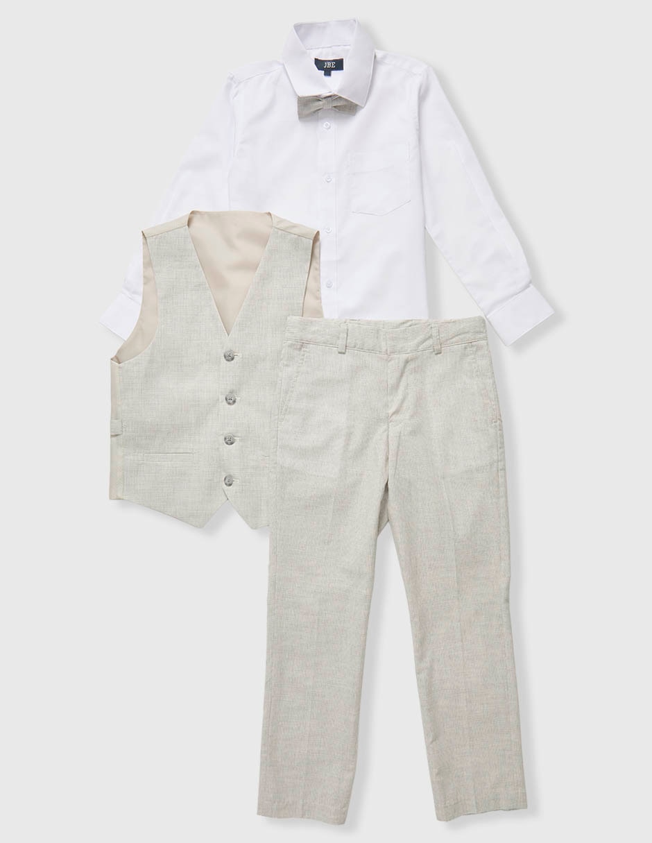 Conjunto formal de algodón y lino para niño 3 piezas