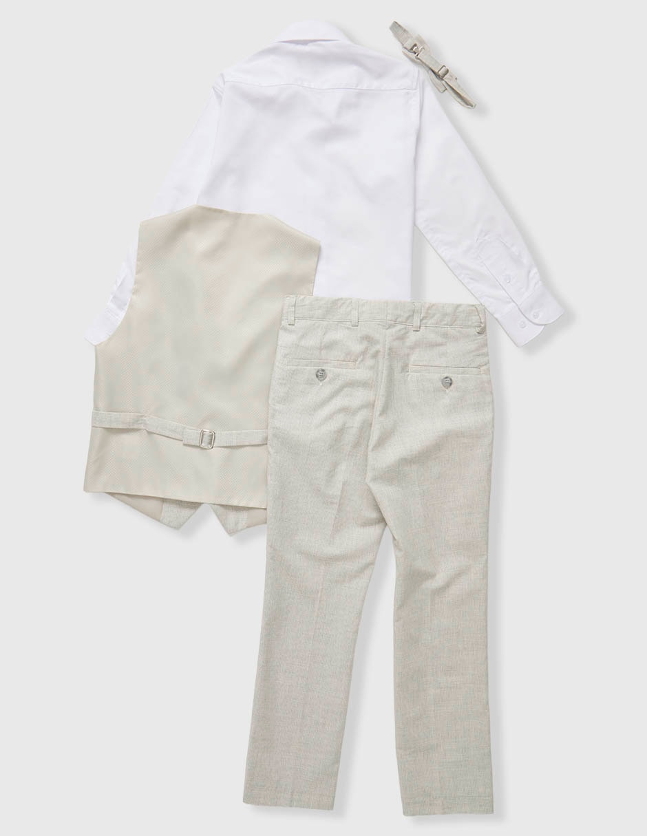 Conjunto formal jbe de algodón y lino para niño 3 piezas