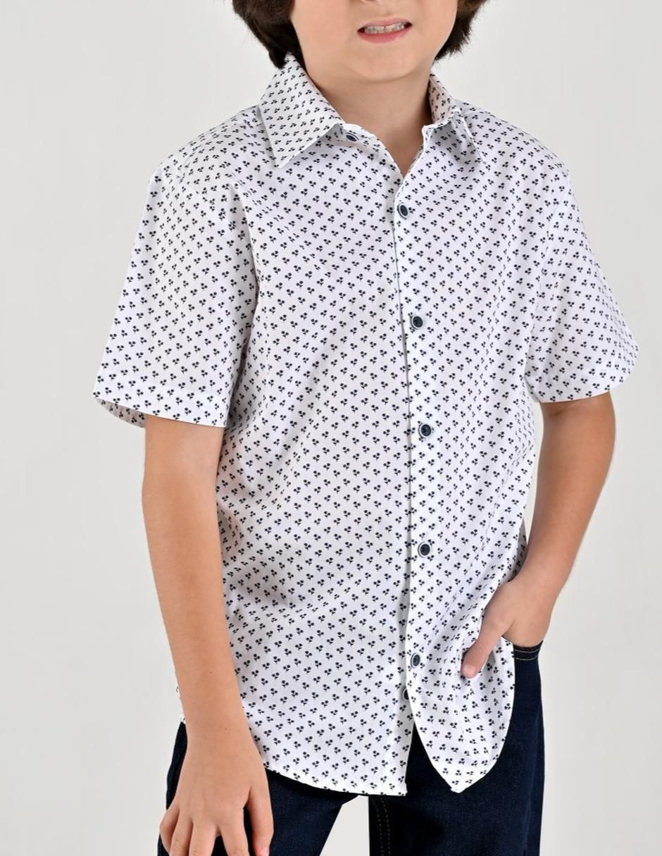 Camisa casual de algodón manga corta para niño Camisa casual de algodón manga corta para niño