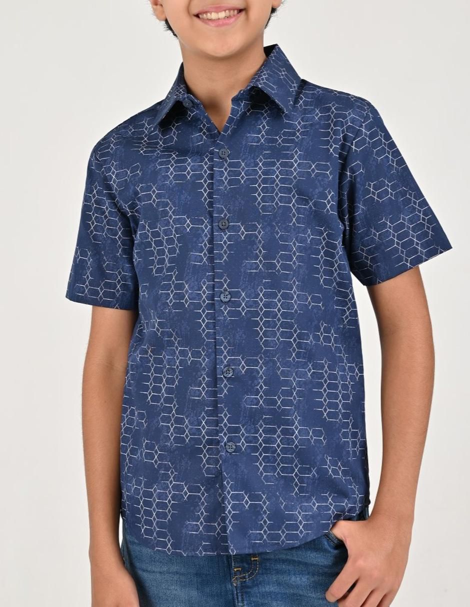 Camisa casual de algodón manga corta para niño