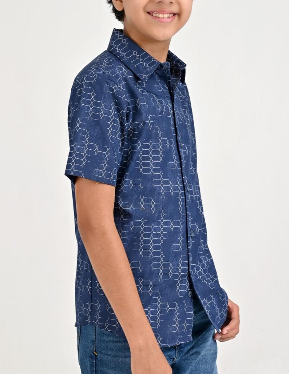 Camisa casual de algodón manga corta para niño 4