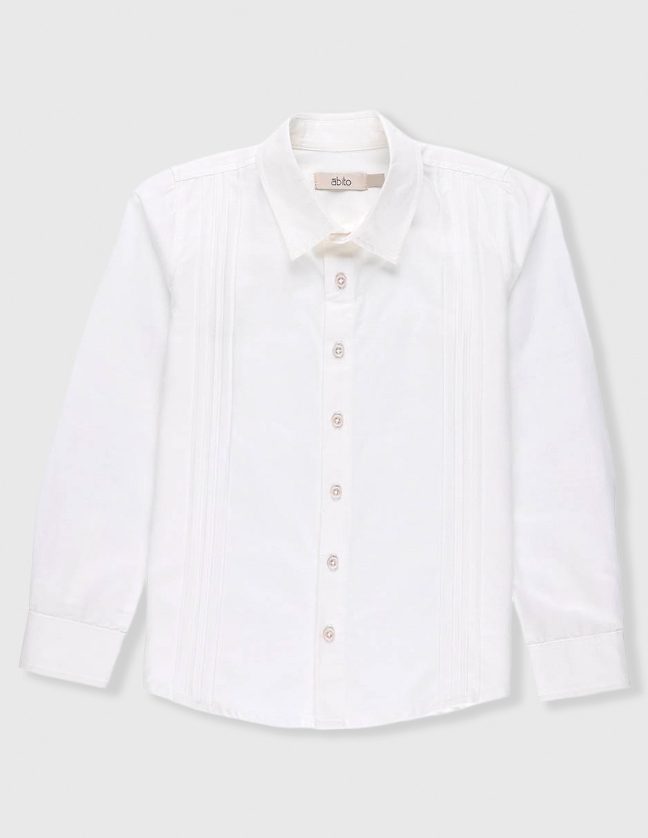 Camisa de vestir ÁBITO de algodón manga larga para niño