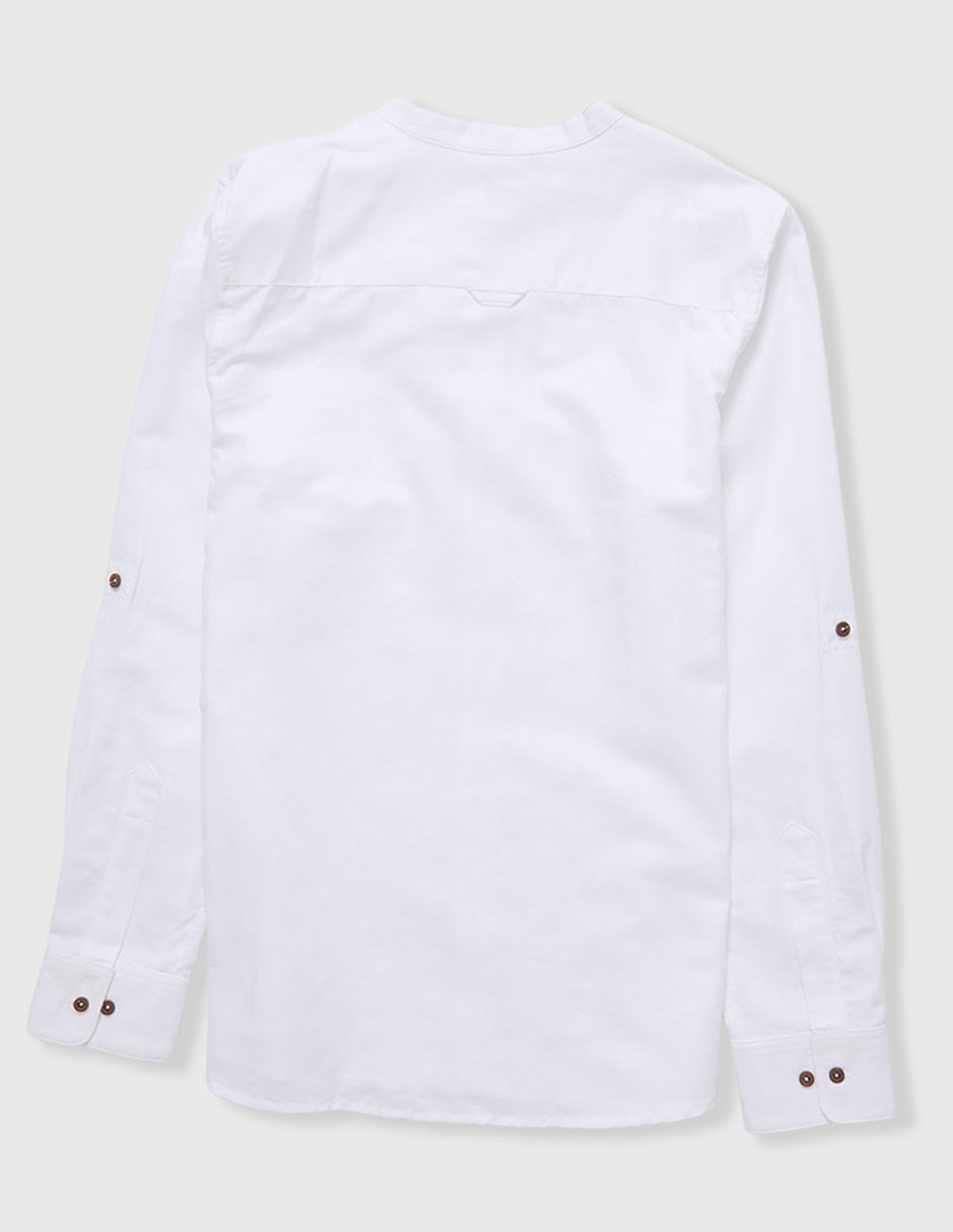 Camisa formal costavana de algodón y lino manga larga infantil niño