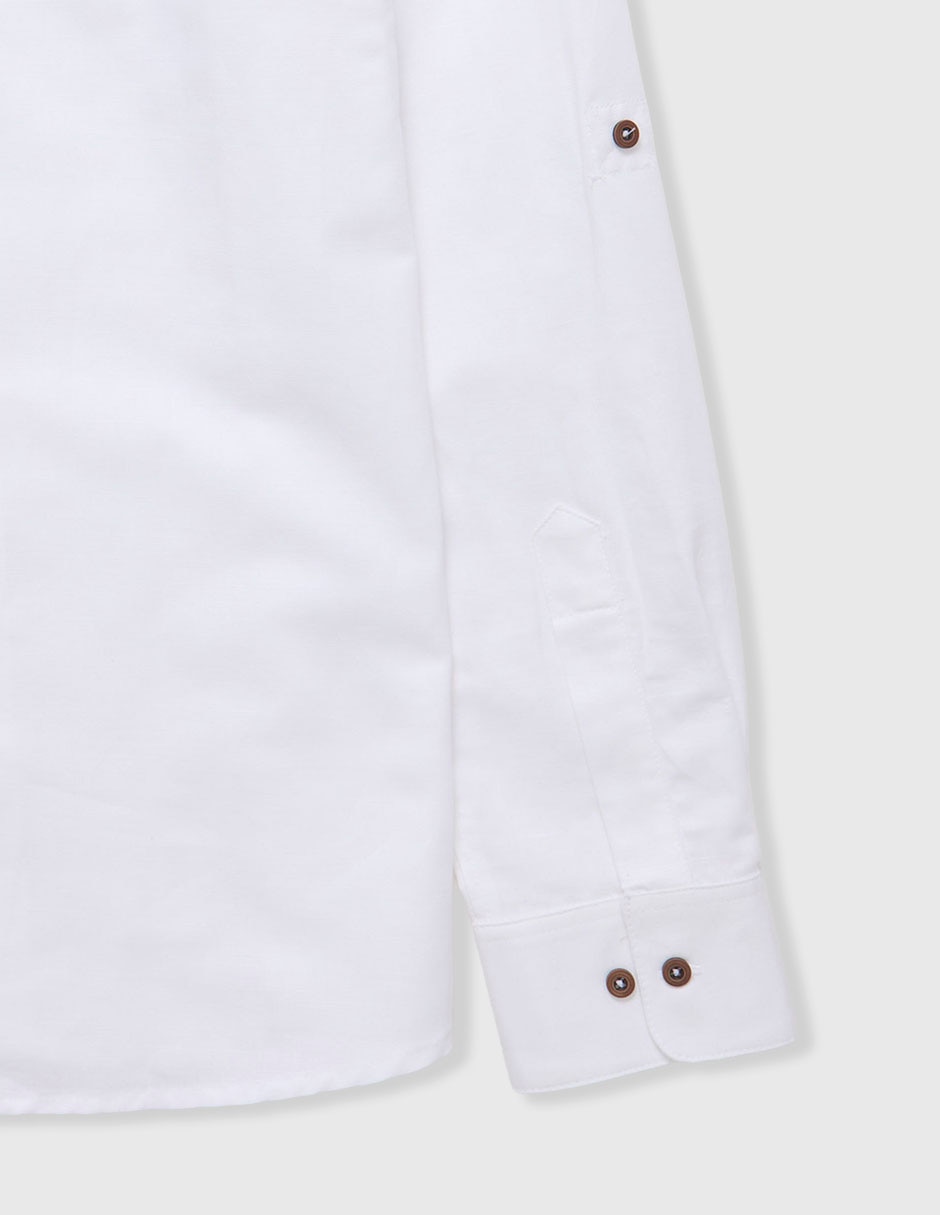 Camisa formal costavana de algodón y lino manga larga infantil niño