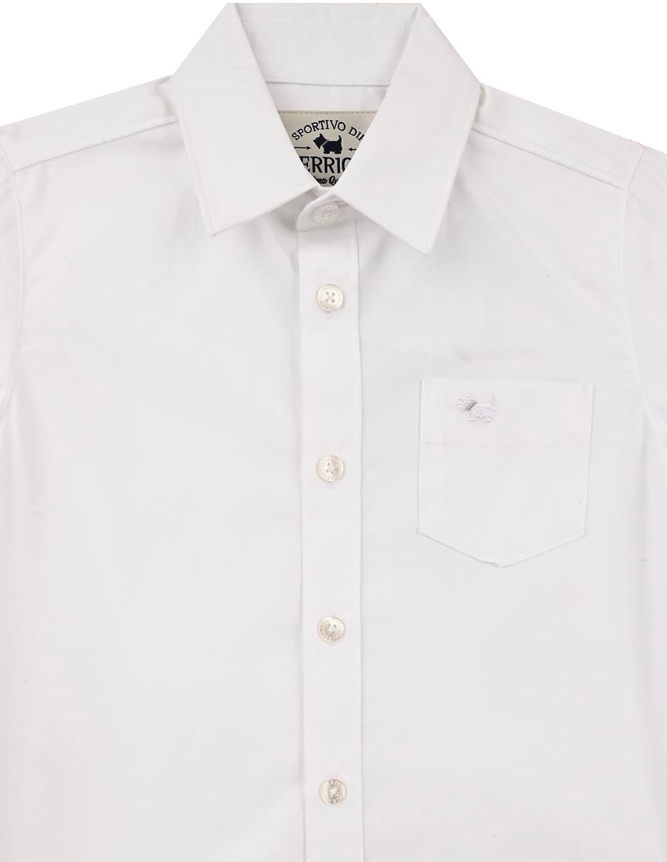Camisa casual Ferrioni Bruno de algodón manga larga para niño