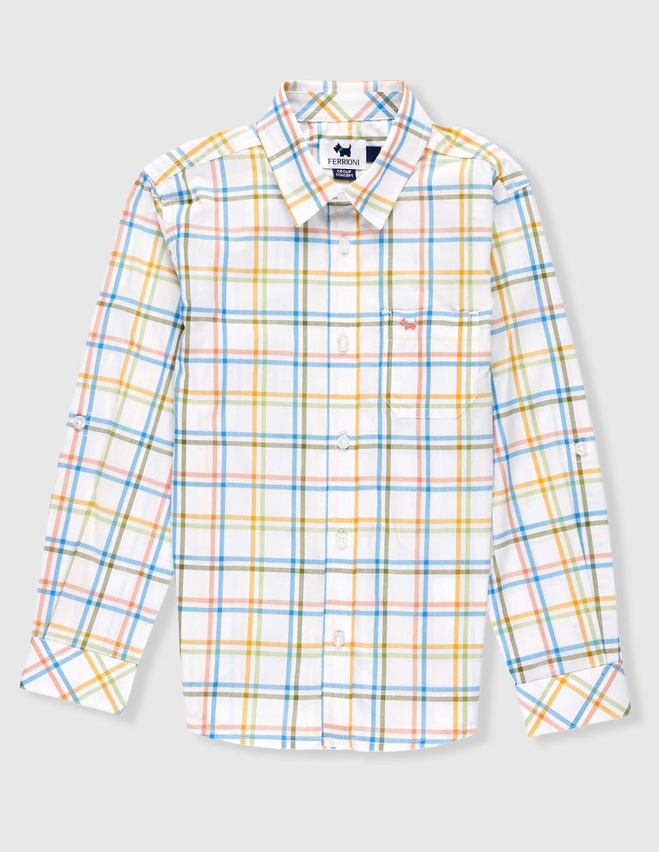Camisa casual verum de algodón manga larga infantil niño