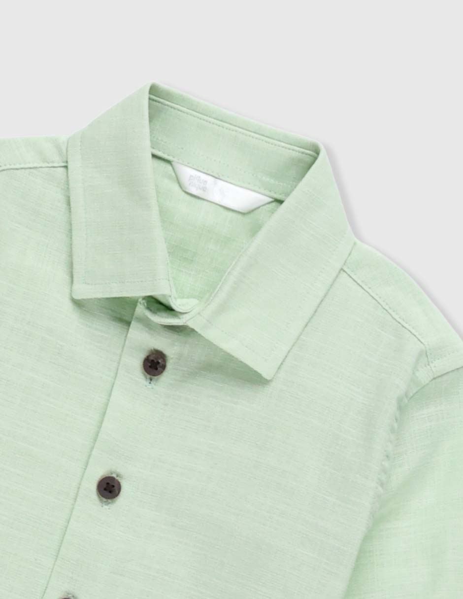 Camisa casual Piquenique de algodón manga corta para niño