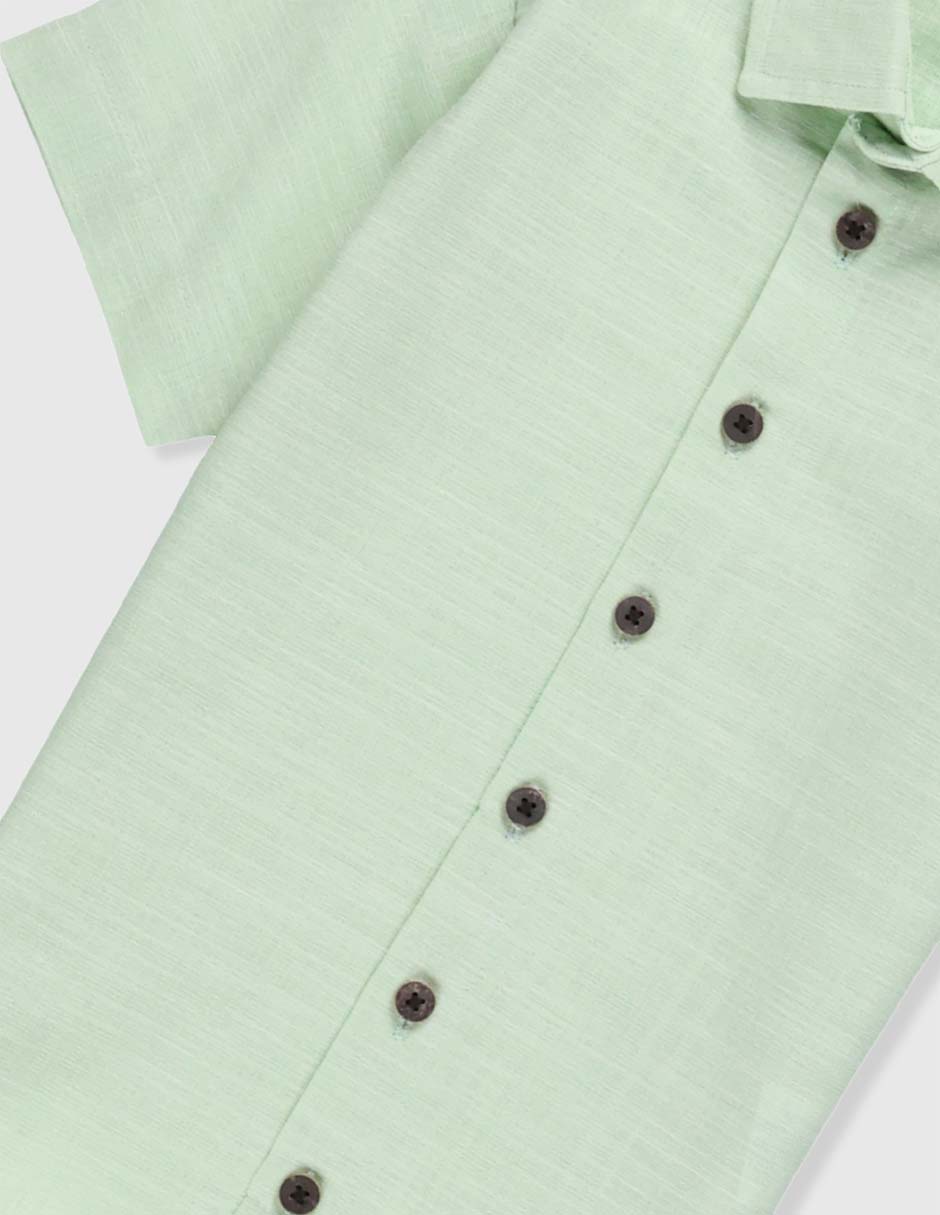 Camisa casual Piquenique de algodón manga corta para niño