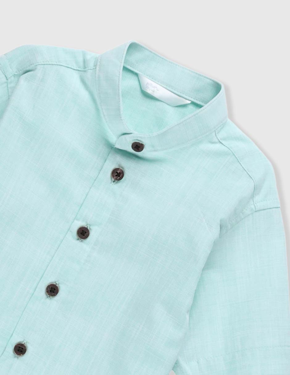 Camisa casual Piquenique de algodón manga corta para niño