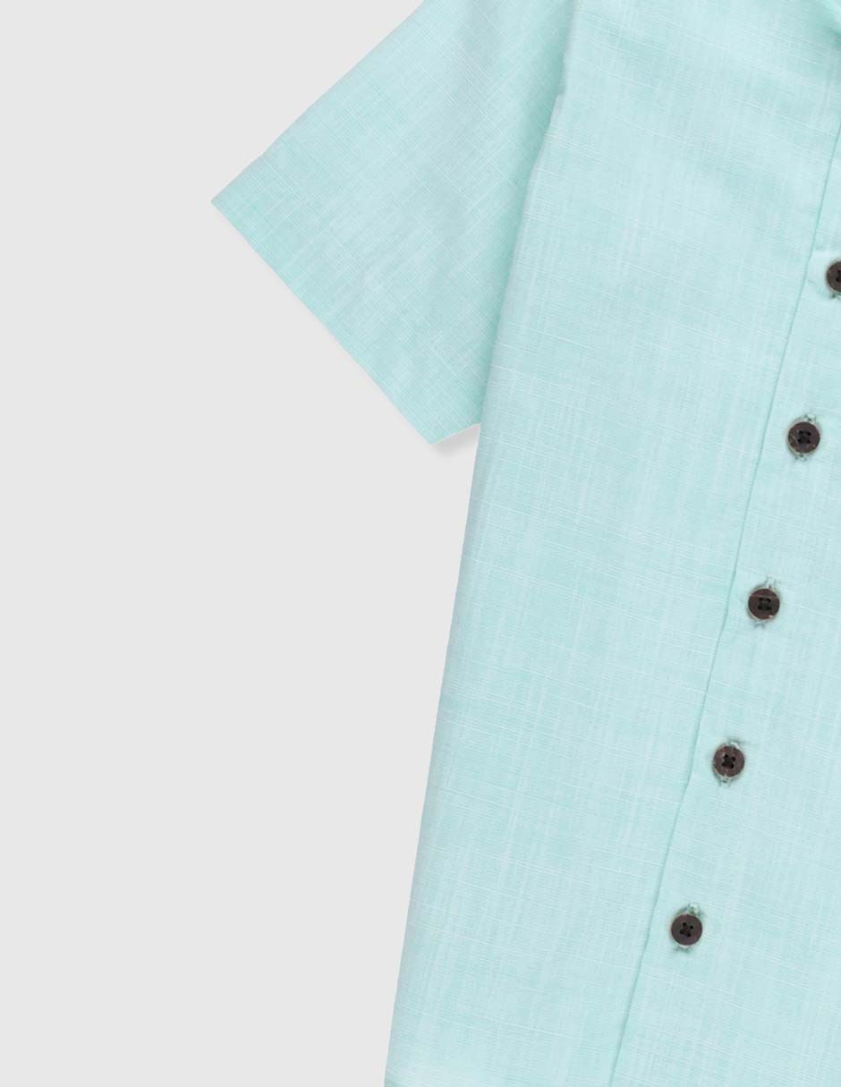 Camisa casual Piquenique de algodón manga corta para niño