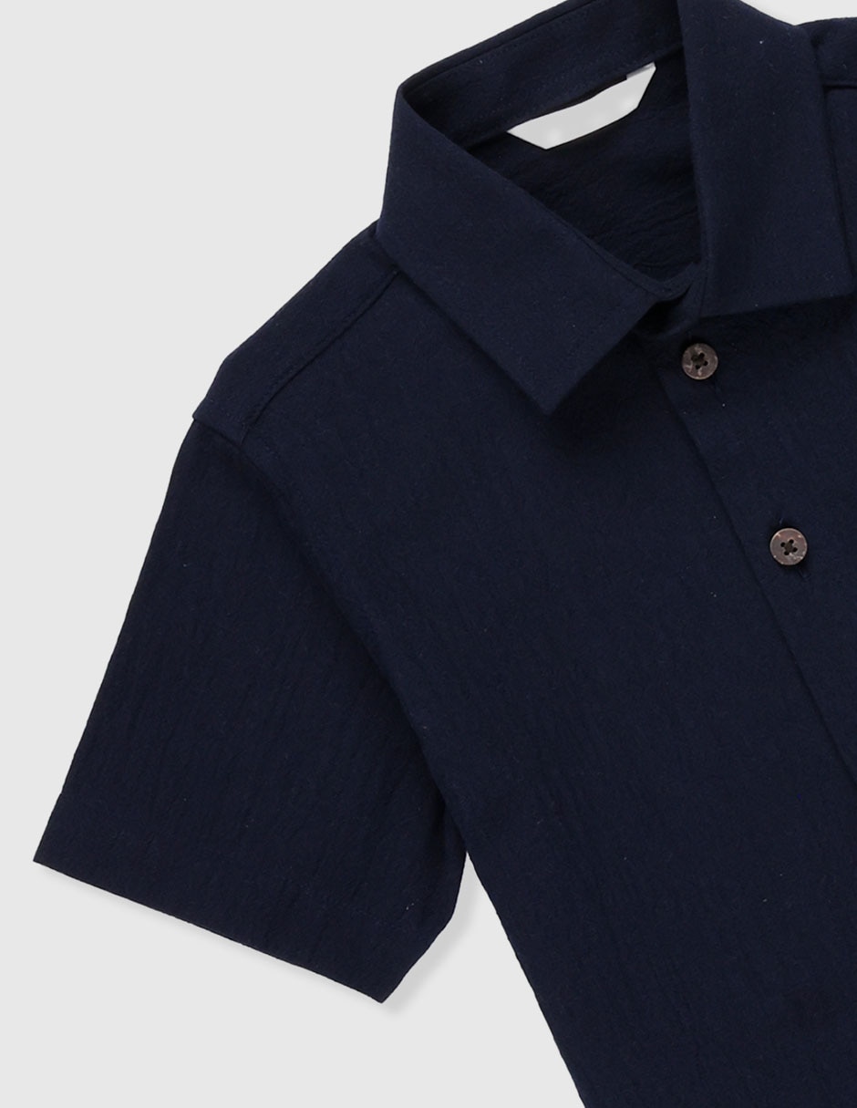 Camisa casual Piquenique de algodón manga corta para niño